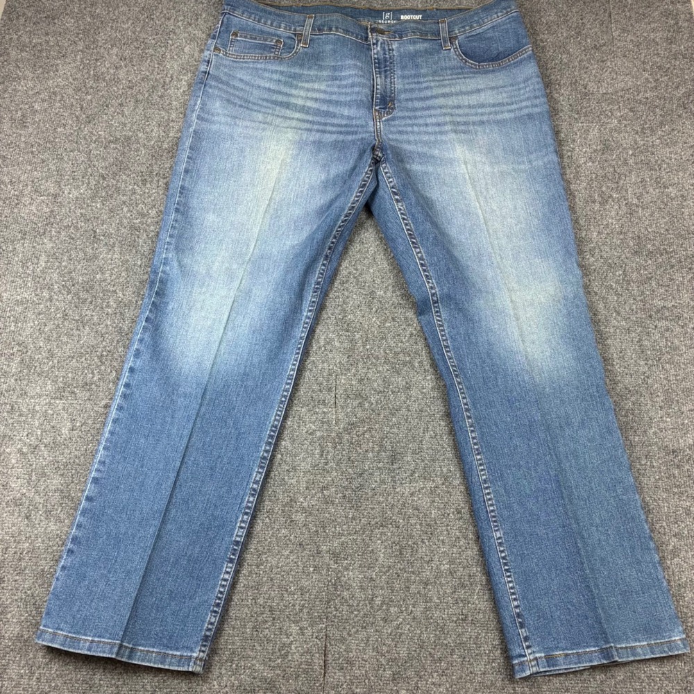 George Mens Size 42x30 Bootcut Jeans Medium Wash‎ Denim Blue